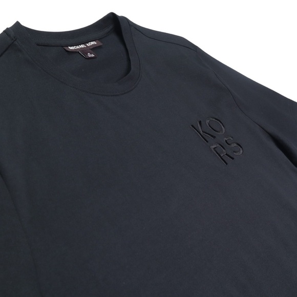Michael Kors T-shirt Mens Size Medium Embroidered Logo Black Short Sleeve - Picture 3 of 12